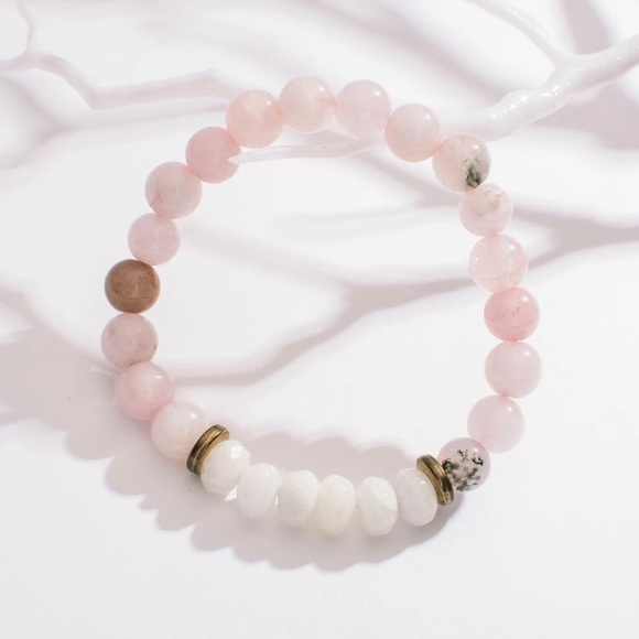 Rhodochrosite Natural Stone Healing Bracelet - Picture 2 of 3